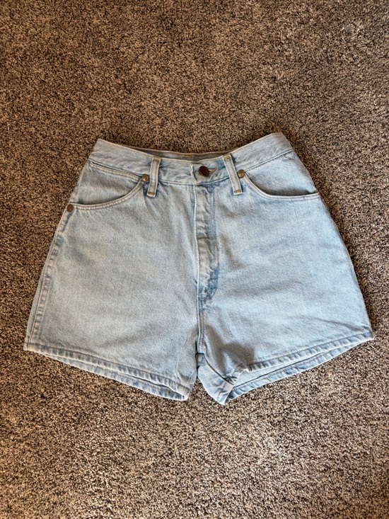 Wrangler Pants - Vintage WRANGLER Light Blue Denim High-Rise Women's Shorts